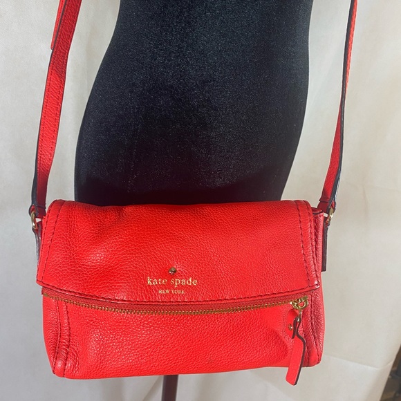 kate spade Bags Kate Spade Carson Foldover Orange Leather Crossbody